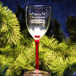 Welcome Holiday Wine Glass